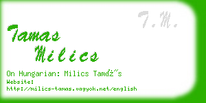 tamas milics business card